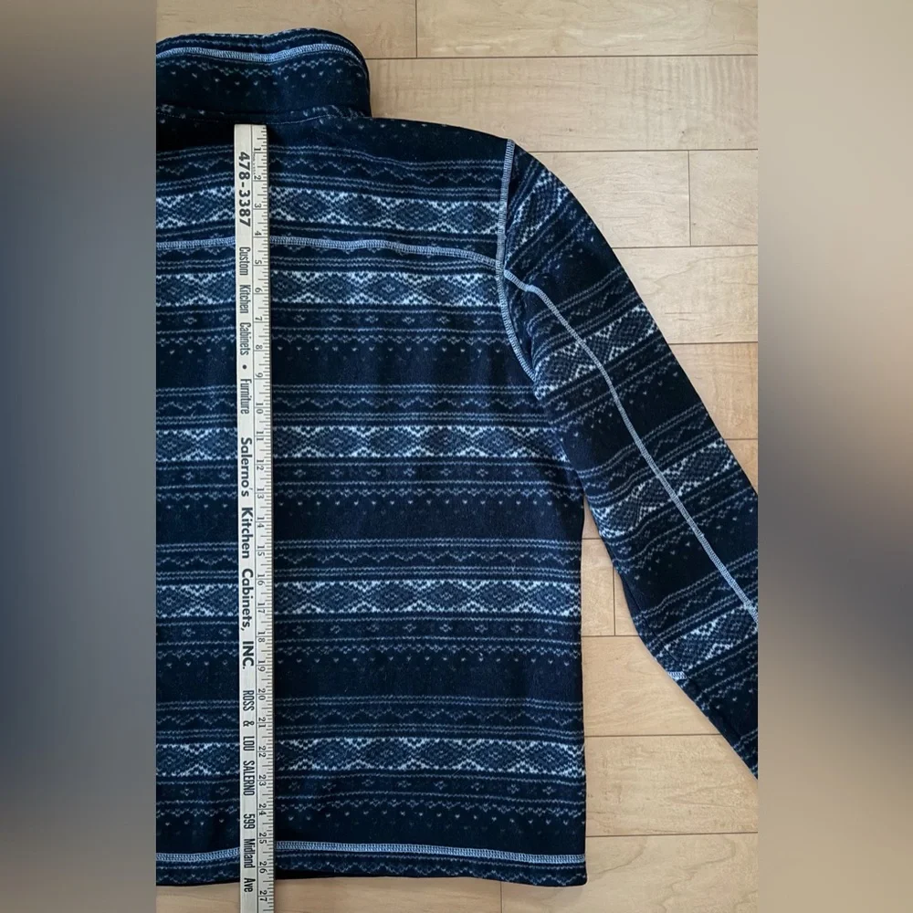 Men’s The North Face Fleece Quarter Zip Sweater w. Geometric Design - Black - XL